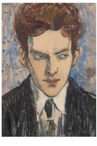 Portrait of a man with red hair, wearing a suit and tie.