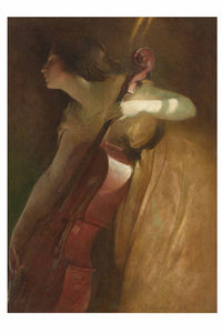 Woman playing a cello.
