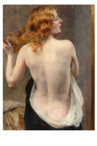 AP37.2 Painting of a redhead woman looking over her shoulder