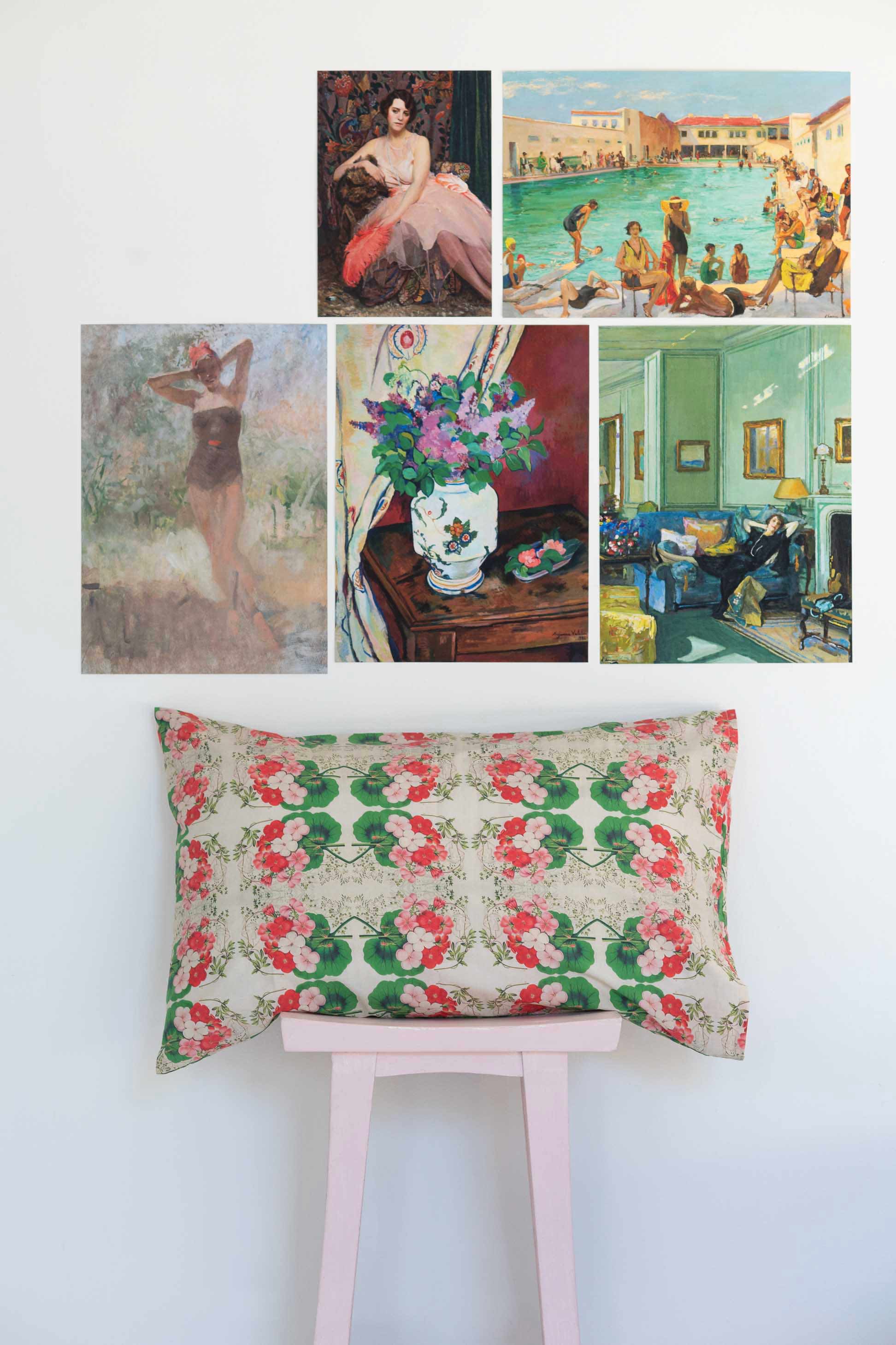 Art print set with Dorothy Pelargonium pillowcase