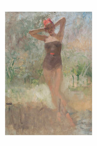 Art print of a woman in a swimsuit, Badende