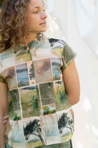 Audrey wearing nature study top, DSC8500