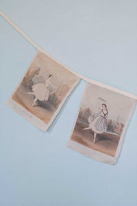 Ballerina garland with vintage watercolor illustrations