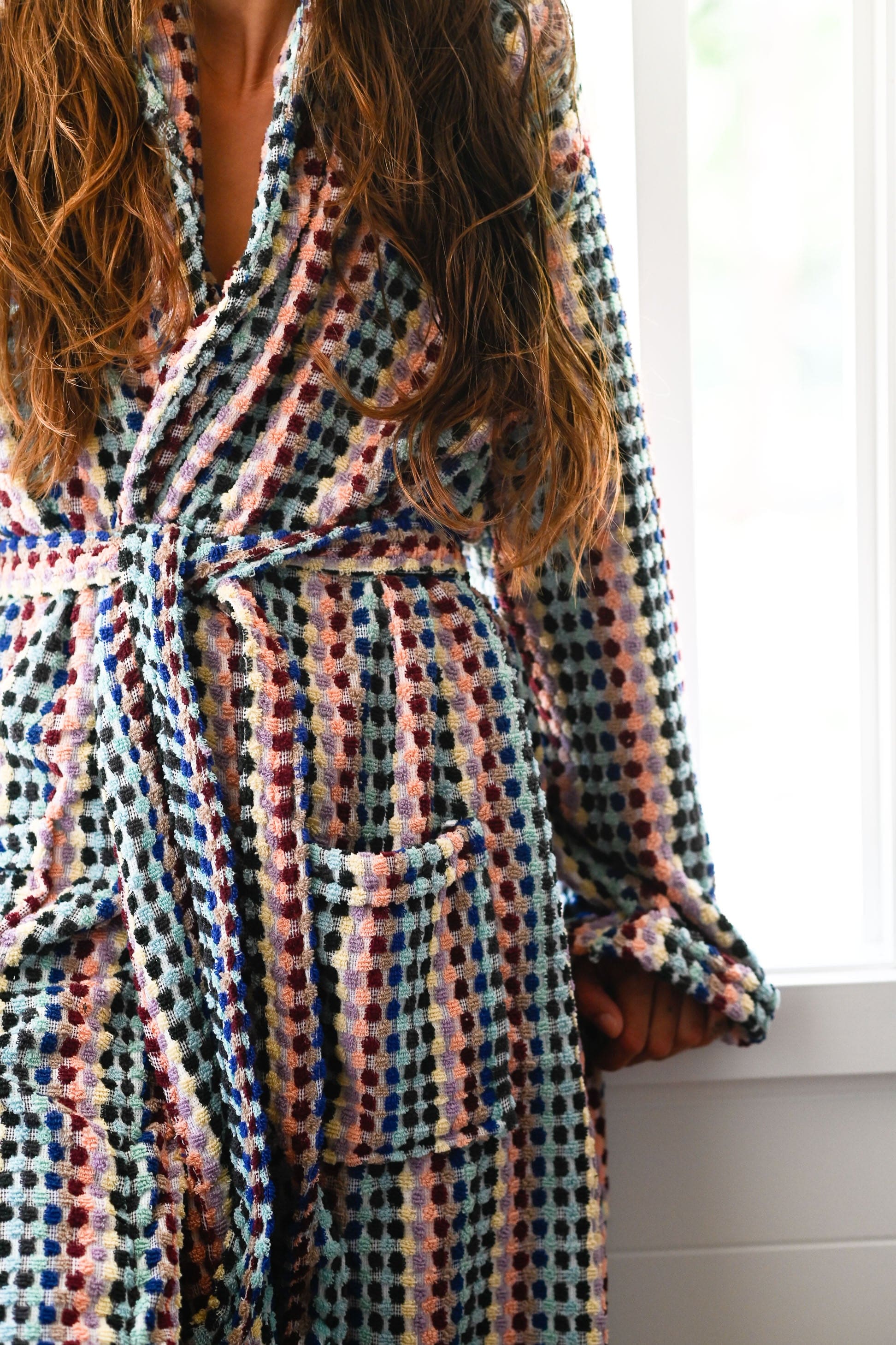 Upcycled Cotton Pom Pom Bath Robe