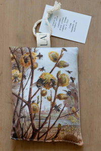 Bee sachet with floral print and tag