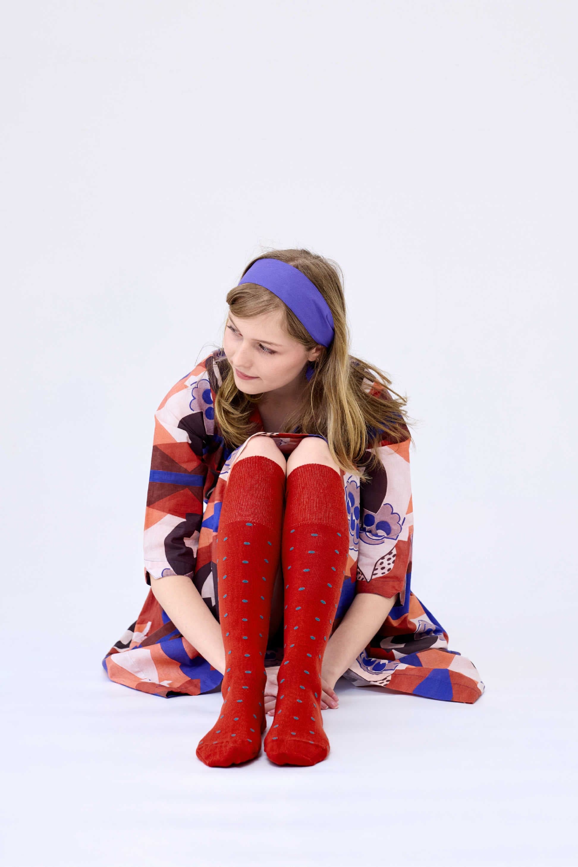 Dotty Cotton Socks Paprika