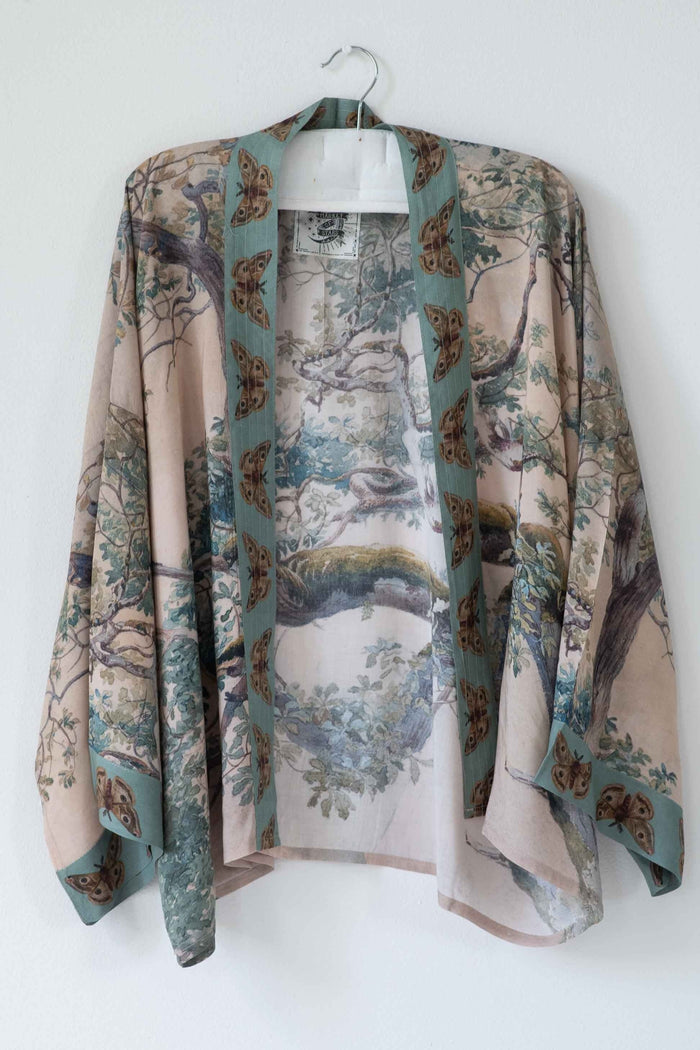 Earth Sky Kimono with tree and butterfly print