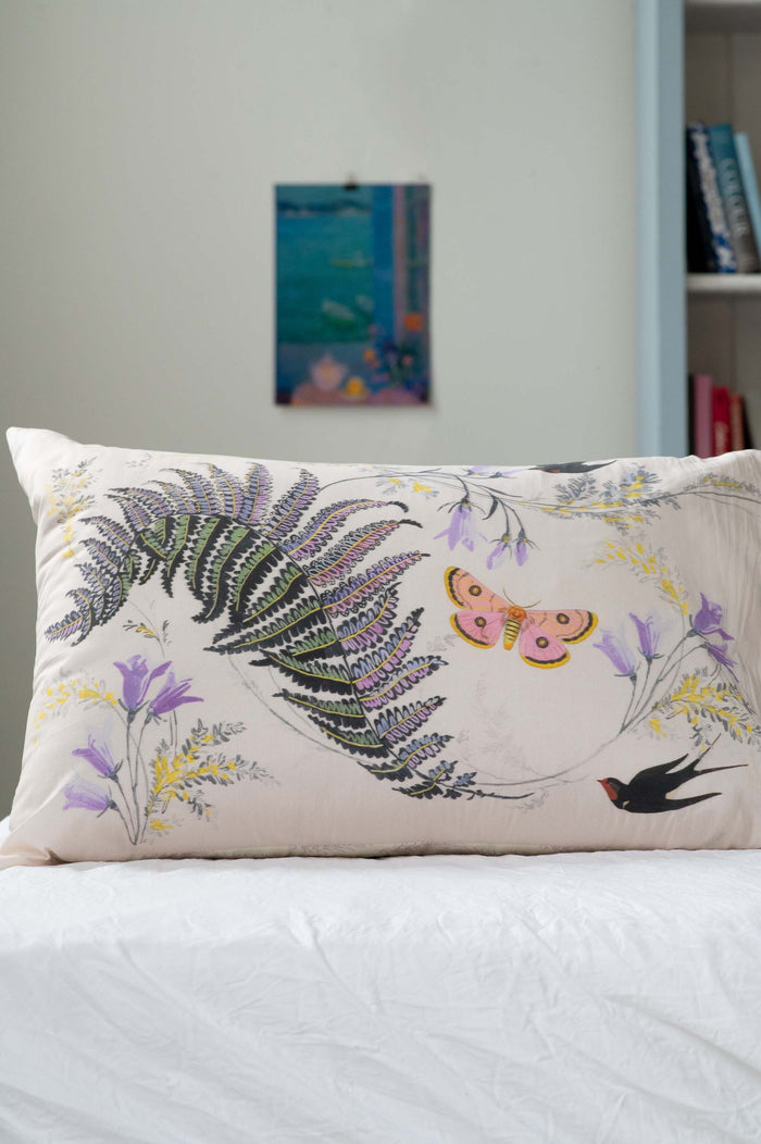Fernly pillowcase set with fern and butterfly design