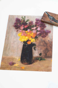 Flower still life painting with colorful flowers