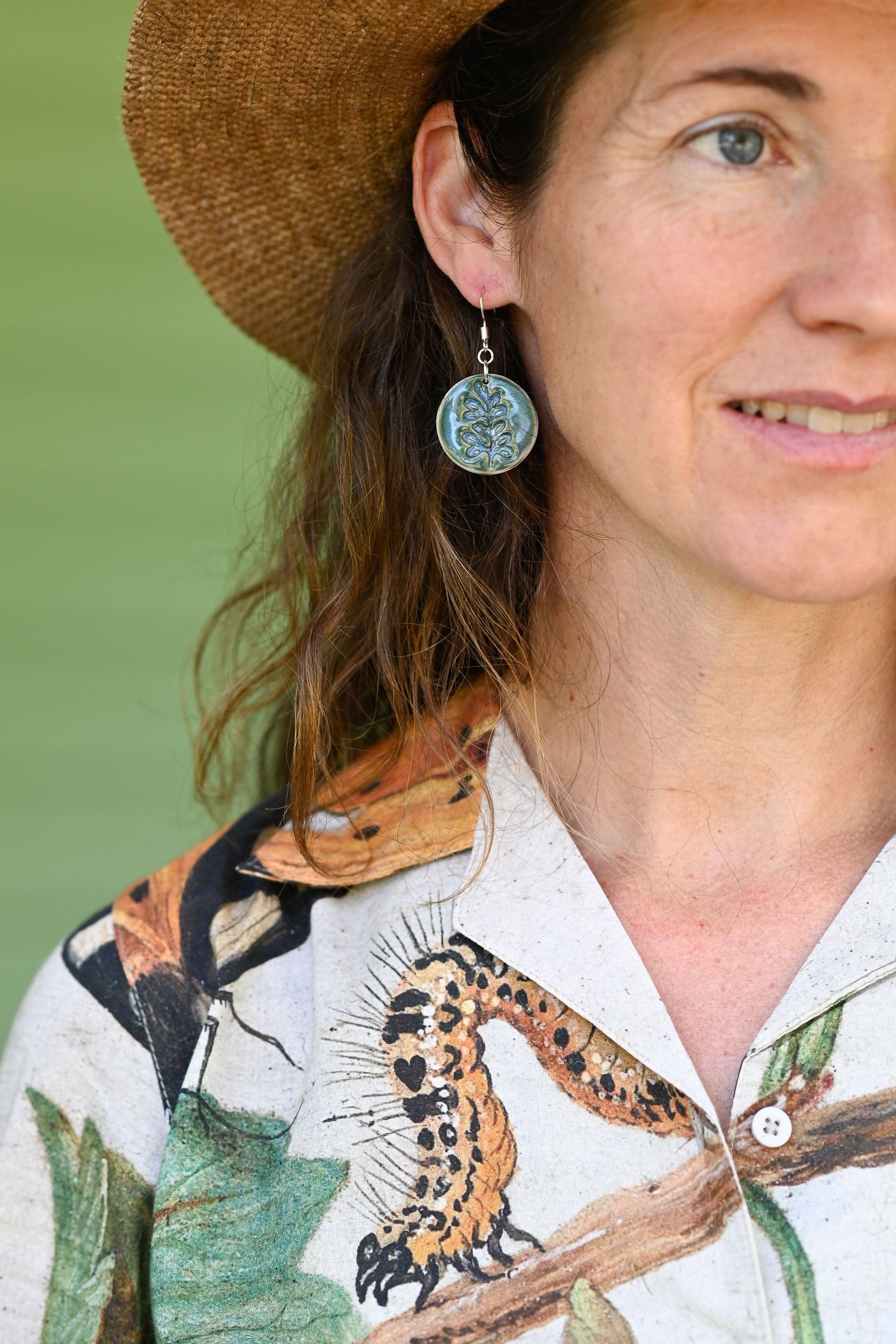 Bride Porcelain Earrings Blue Surf