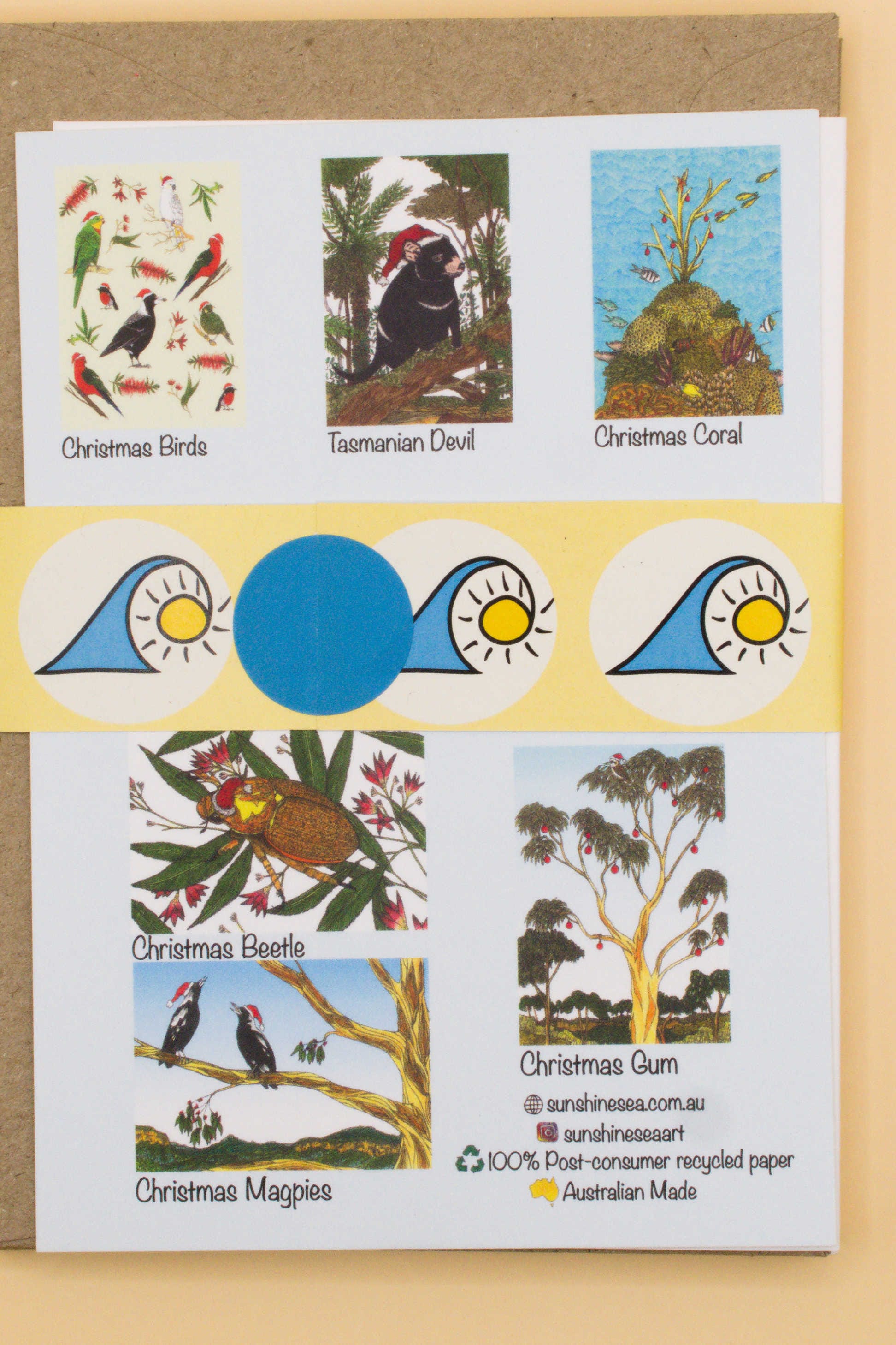 Australian Wildlife Greeting Cards Christmas pack 6