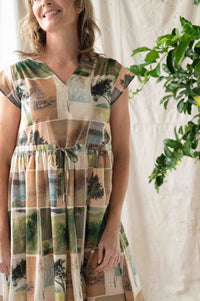 Woman in nature-print dress, Heidi Nature Studies