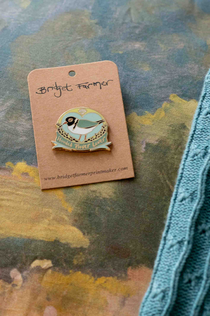 Hooded Plover pin by Bridget Farmer