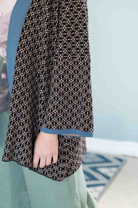 Lola Cardigan Ollie Sage with patterned sleeve detail