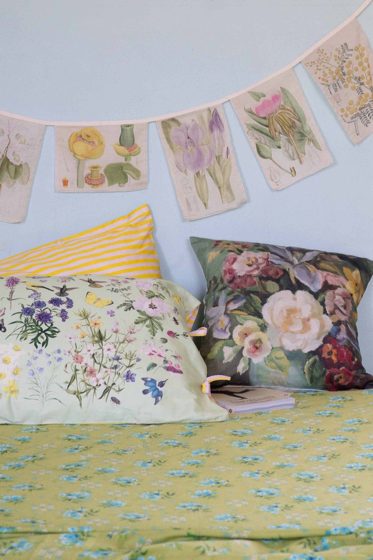 Matilda Smith Garland garden floral cushions & floral banner