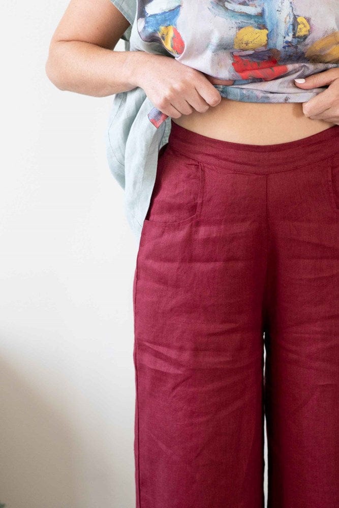 Woman in red Ollie pants, Peggy Still Life