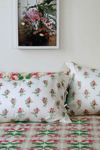 Peonies Pillowcase Set with Pelargonium Print and Art