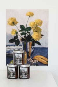 Rose Geranium Candles with yellow roses