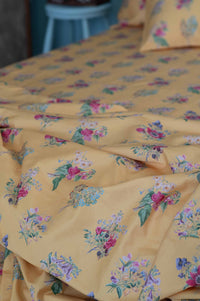 Summerland Sheets - Yellow floral bedsheets