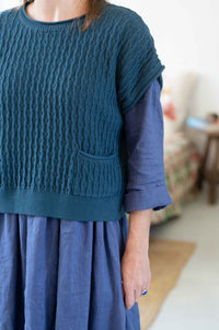 Eliza Indigo petrol blue vest