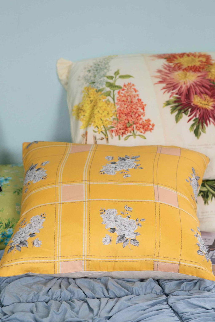 Floral pillowcase set on bed