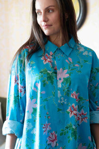 Ted Bluesette denim floral shirt