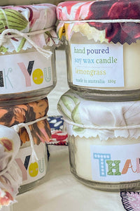 Thank You candles with lemongrass scent