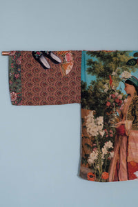 Kimono with floral and garden scene, DSC0031