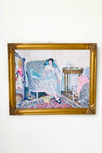 Art print In The Boudoir of a woman in gilded frame