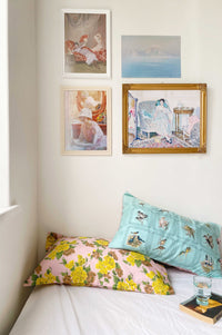 framed art & floral pillows