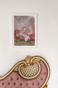 Art print In The Boudoir of woman on chaise lounge