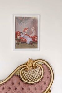Art print In The Boudoir of woman on chaise lounge