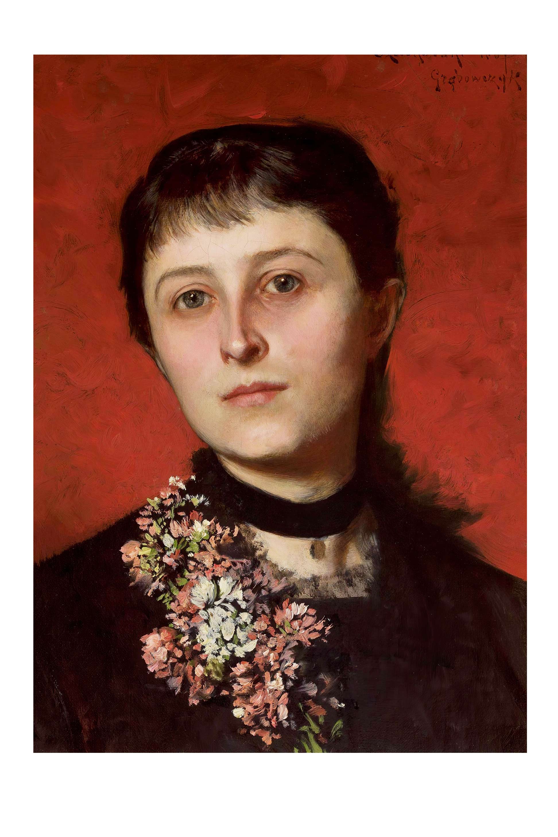 Art Print 18.2 portrait of Maria with flowers