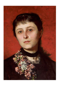 Art Print 18.2 portrait of Maria with flowers