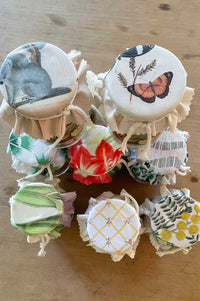 Bath Salts jars with decorative lids