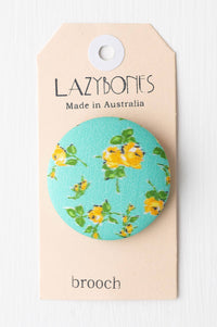Turquoise floral brooch by Lazybones