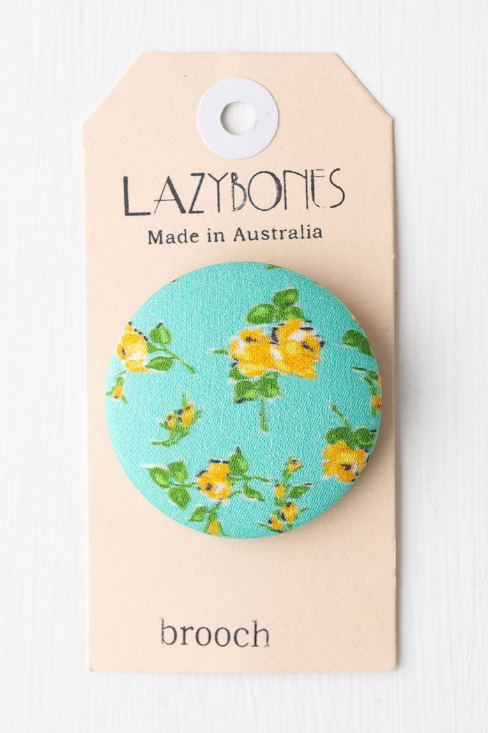 Turquoise floral brooch by Lazybones