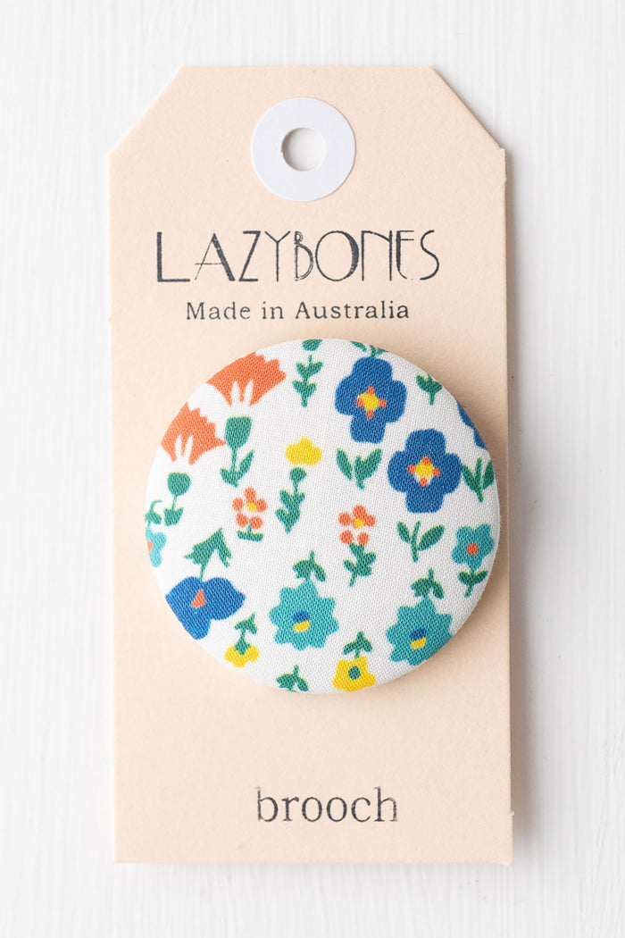 Brooch Mindy floral fabric pin by Lazybones