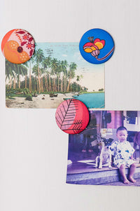DarkPaintings2 magnets on display with photos.