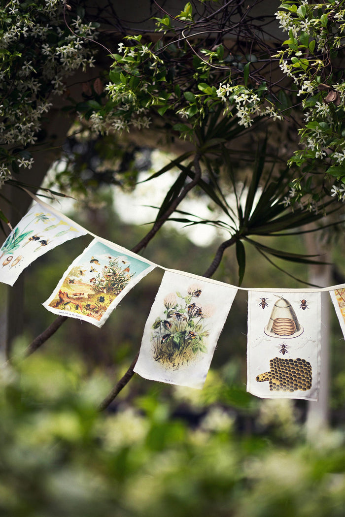 Precious Bees Garland with floral and bee illustrations