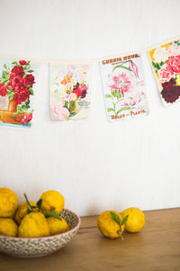 Vintage flower garland with lemons