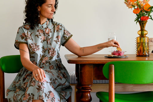 Audrey Dress in the Marguerite print, Lazybones new arrivals Spring Summer 2026