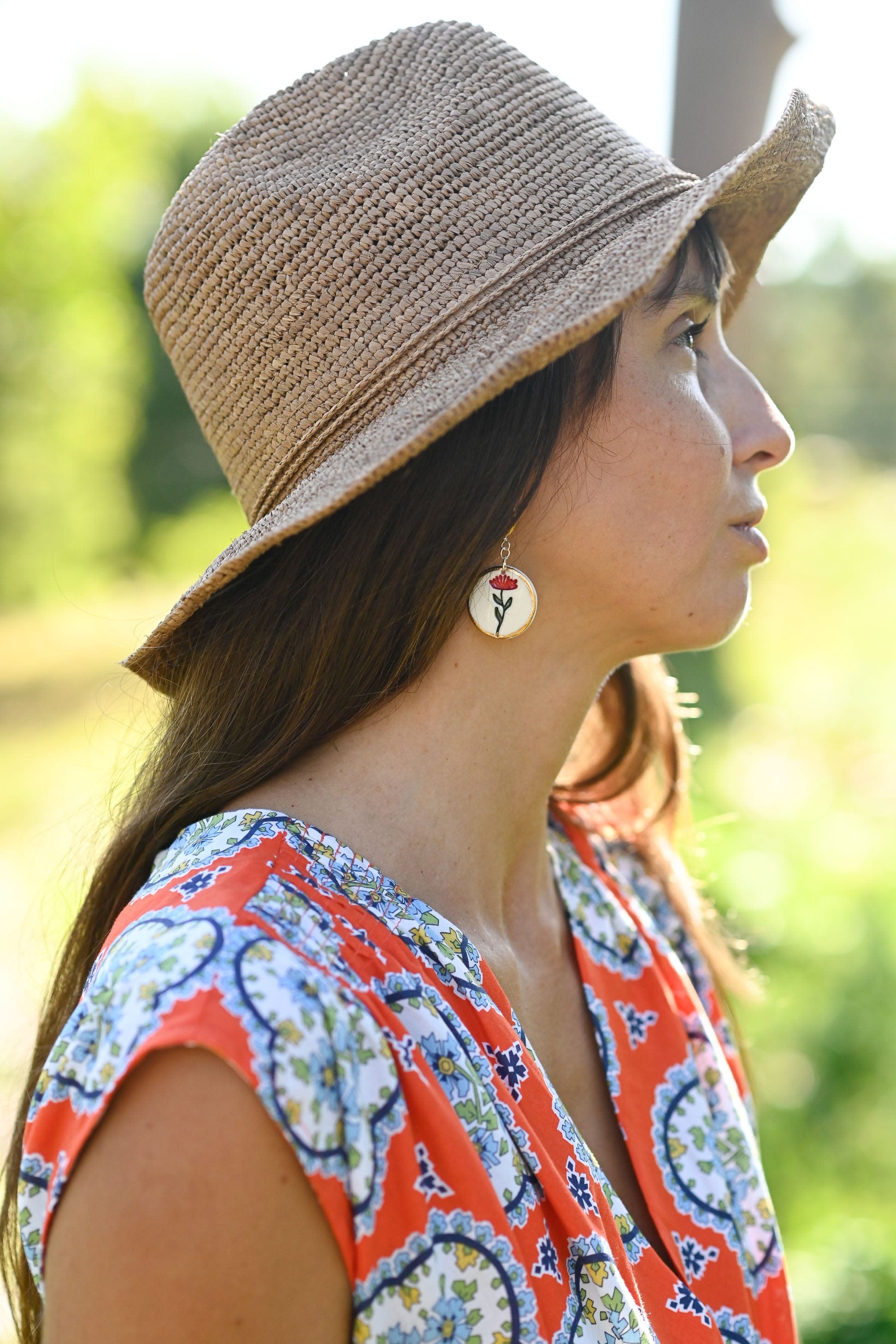 Elya Adjustable Handwoven Hat in Light Brown