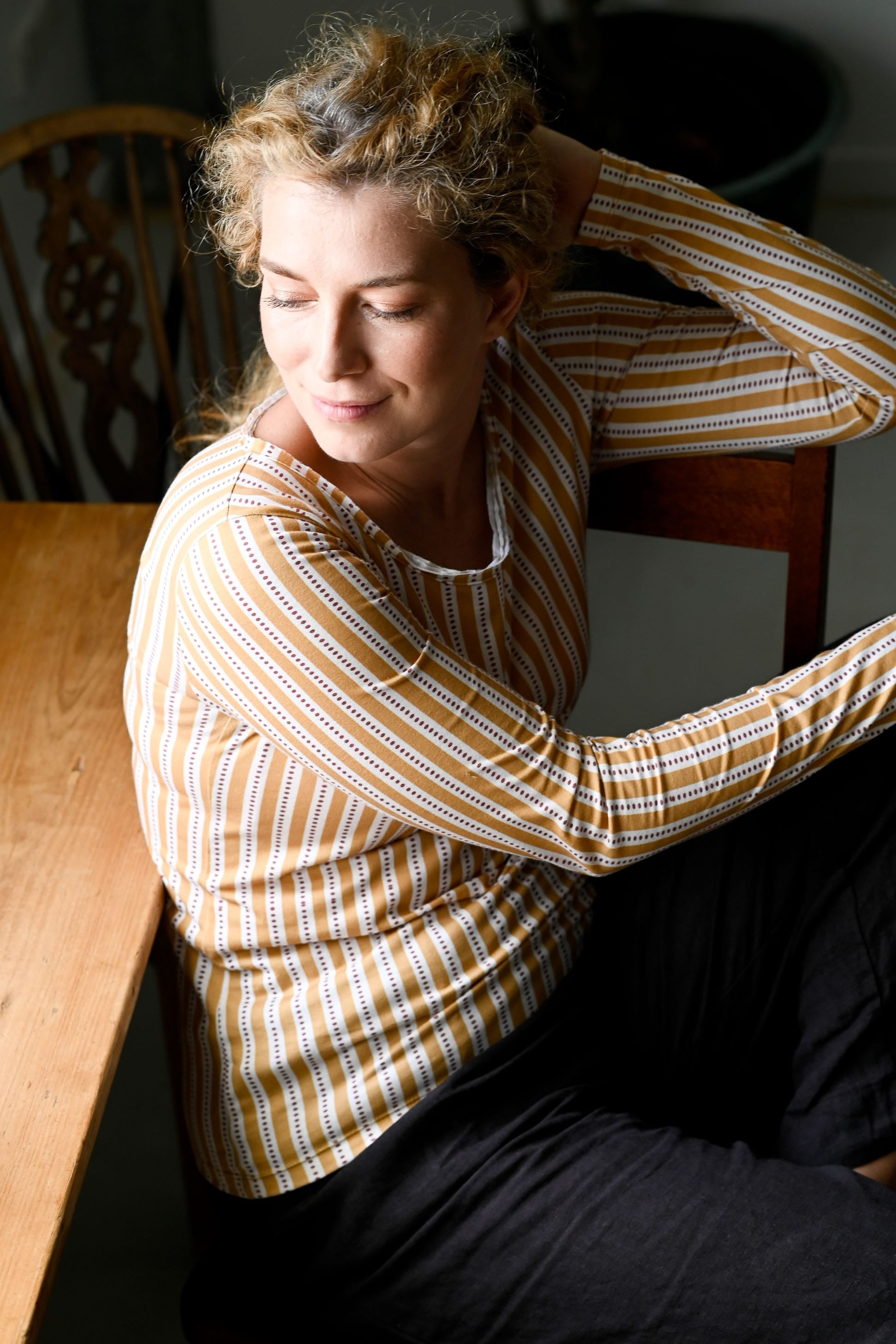 Ally Tee Mustard Stripe
