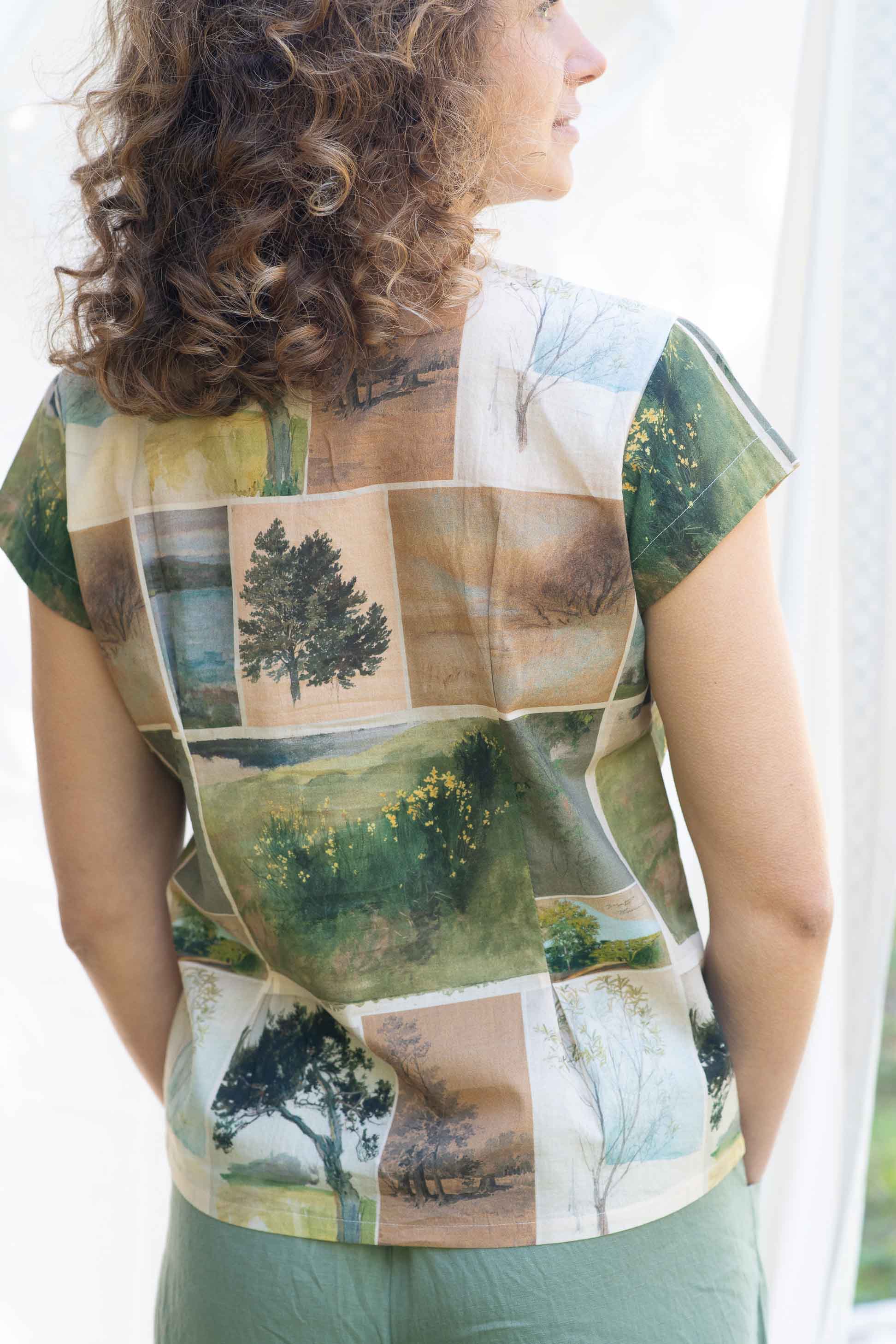 Audrey Top with nature scene design