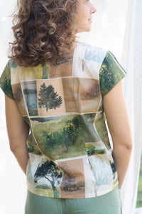 Audrey Top with nature scene design