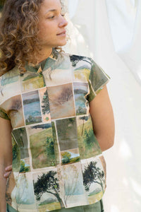 Audrey wearing nature study top, DSC8500