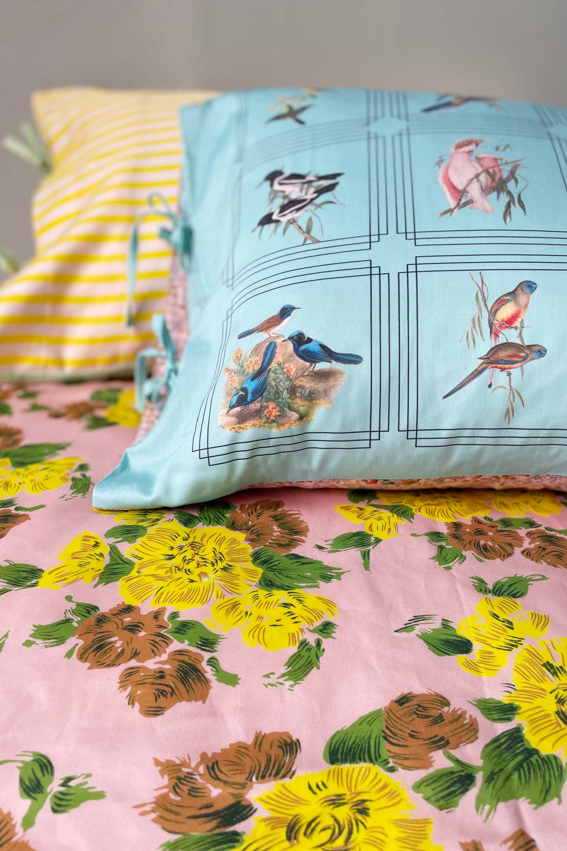 Australian Birds pillowcase set *organic cotton