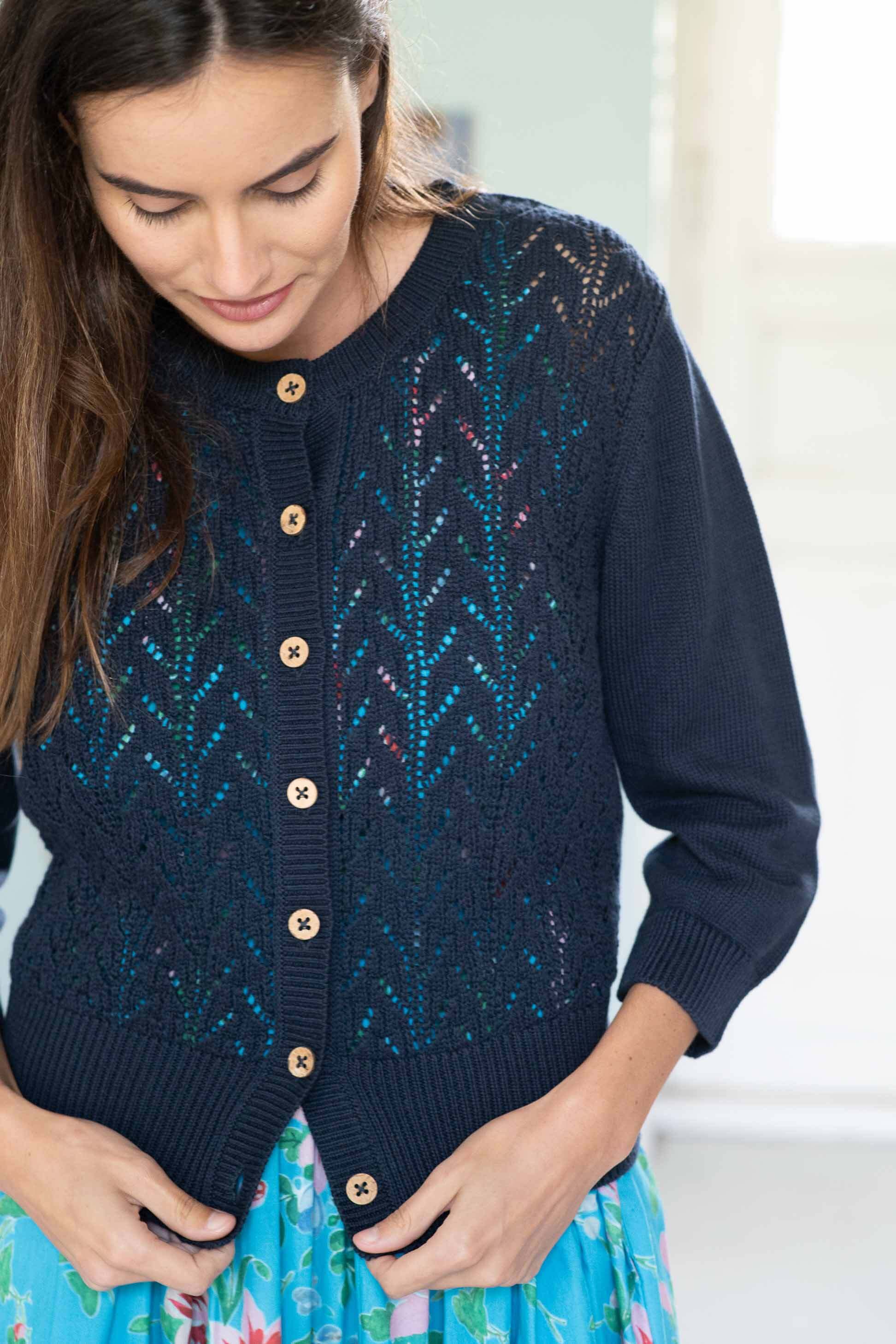 Ava cardigan Midnight *organic cotton