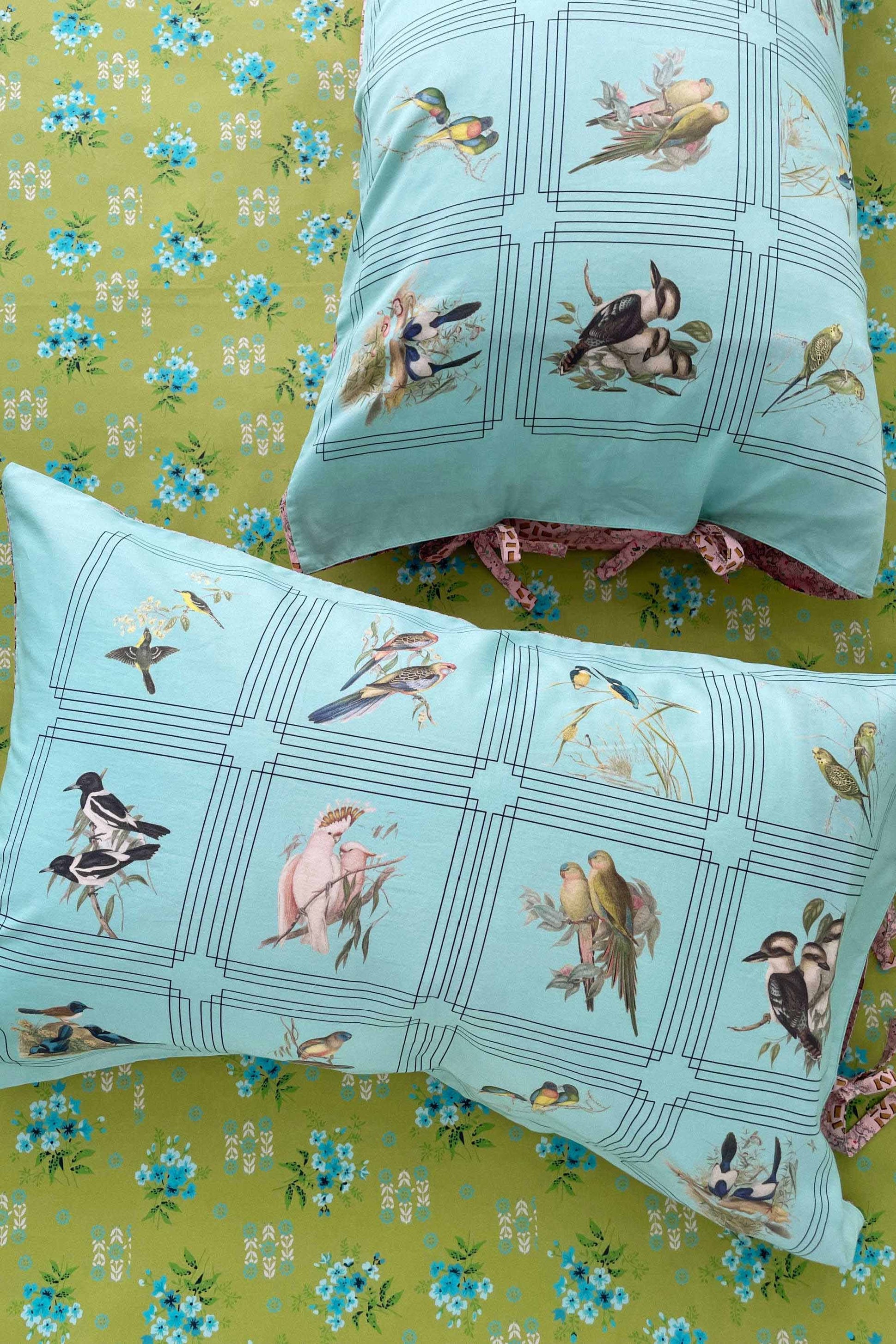 Australian Birds pillowcase set cotton Lazybones Australia